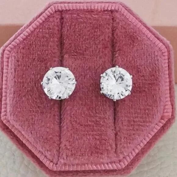 NEW 2.5 CT 925 STERLING SILVER DIAMOND EARRINGS - Picture 2 of 4